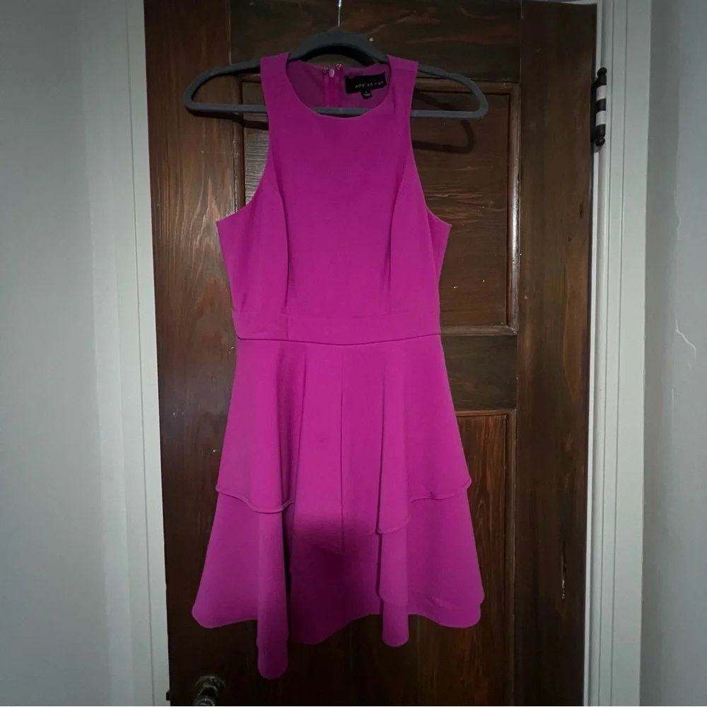 Adelyn Rae Ruffled Mini Dress Racerback - Purple Magenta - Picture 5 of 5